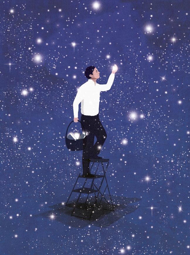 yasmine gateau, illustration, editorial illustration, I2D, documentaliste, litterature grise, etoiles, stars
