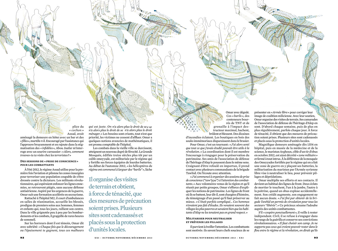 yasmine gateau, XXI, illustration, editorial illustration, le gardien d'Alep, map