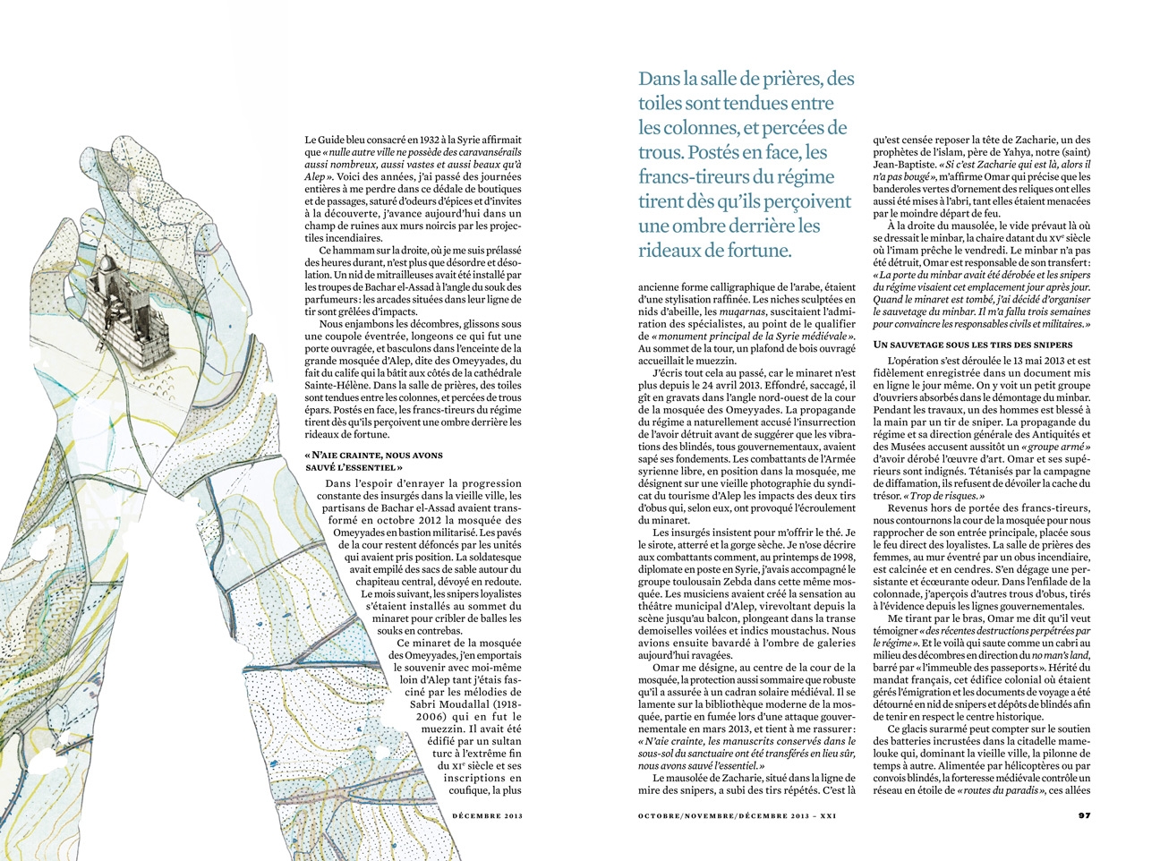 yasmine gateau, XXI, illustration, editorial illustration, le gardien d'Alep, map