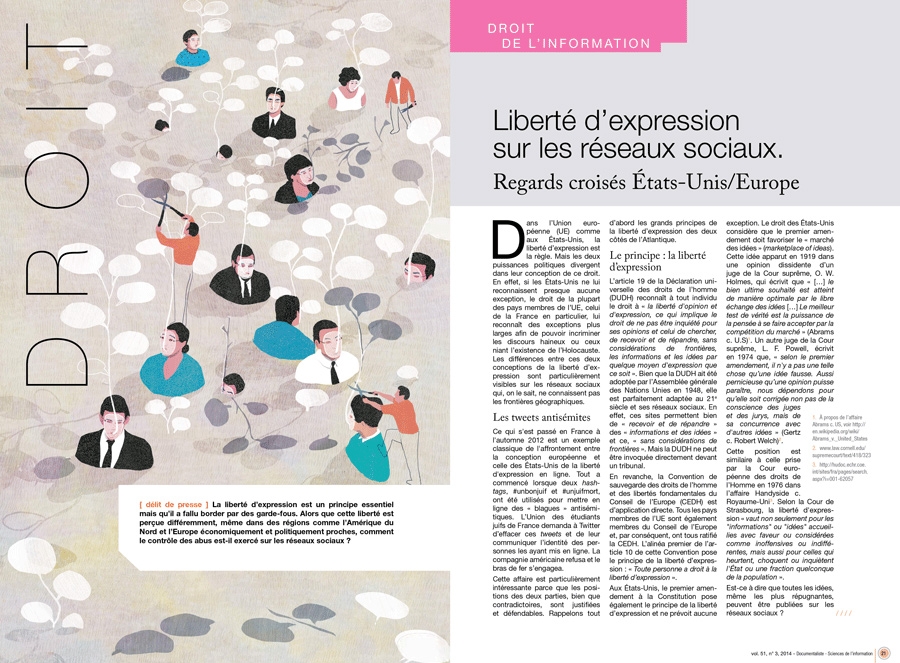 yasmine gateau, illustration, editorial illustration, documentaliste, i2D, liberté d'expression, freedom of expression, réseaux sociaux