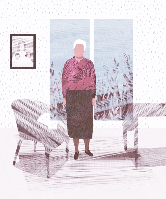 yasmine gateau, illustration, editorial illustration, pelerin, alzheimer, memory