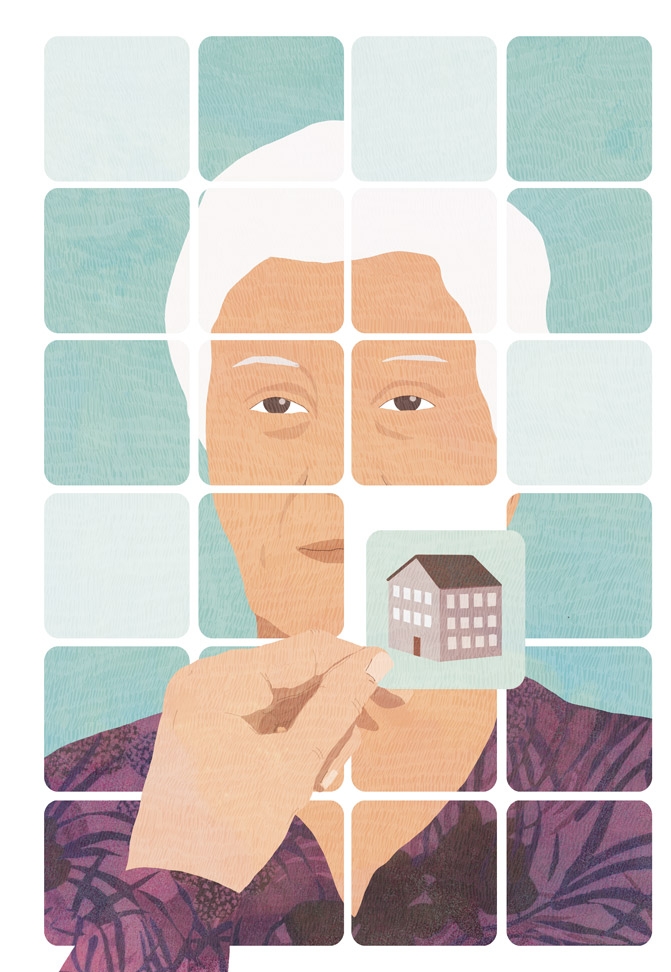 yasmine gateau, illustration, editorial illustration, pelerin, alzheimer, memory