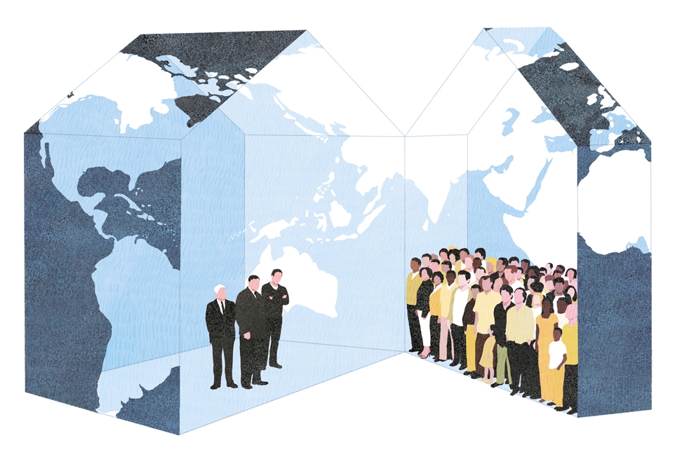 yasmine gateau, le monde, illustration, editorial illustration, maison, climat, inégalités, planète
