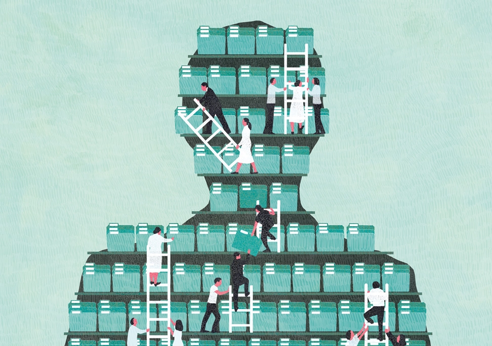 yasmine gateau, illustration, I2D, mutualisations, editorial illustration, dossier, folder