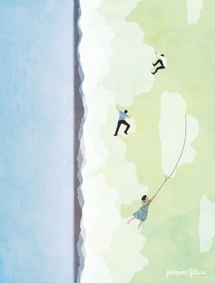 yasmine gateau, illustration, addict culture, editorial illustration, clouds, nuages