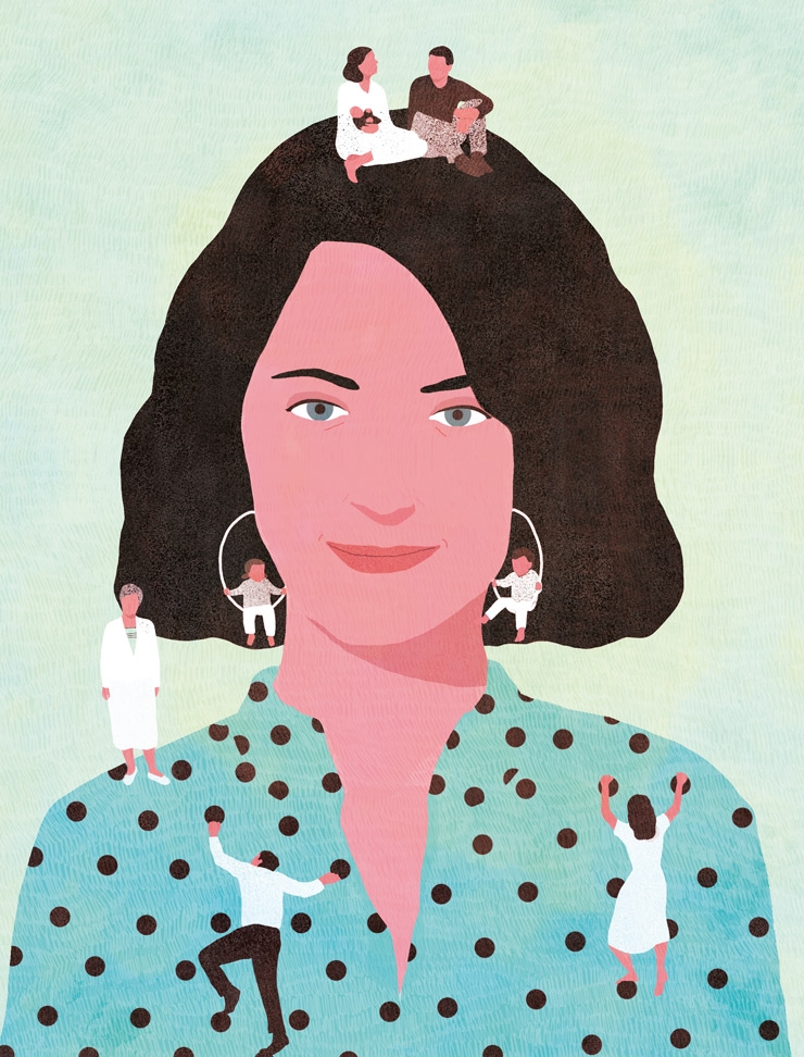yasmine gateau, illustration, notre temps psycho, editorial illustration, famille