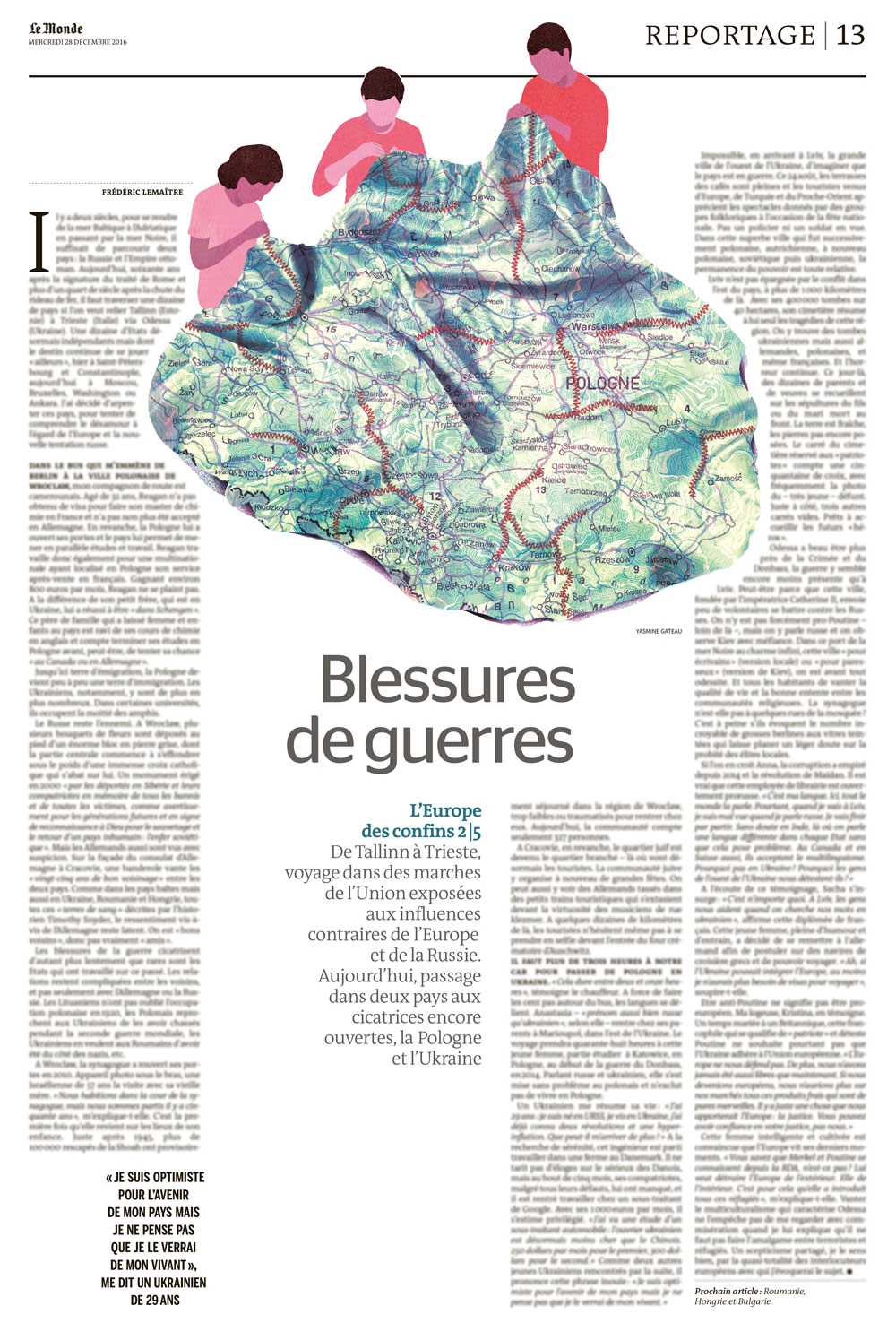 yasmine gateau, illustration, le monde, europe, baltes, cartographie
